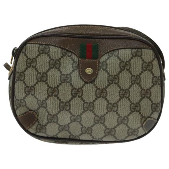 GUCCI GG Supreme Web Sherry Line Shoulder Bag Pvc Beige 156 02 066 - Picture 2 of 16